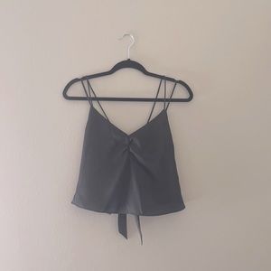 Black satin croptop